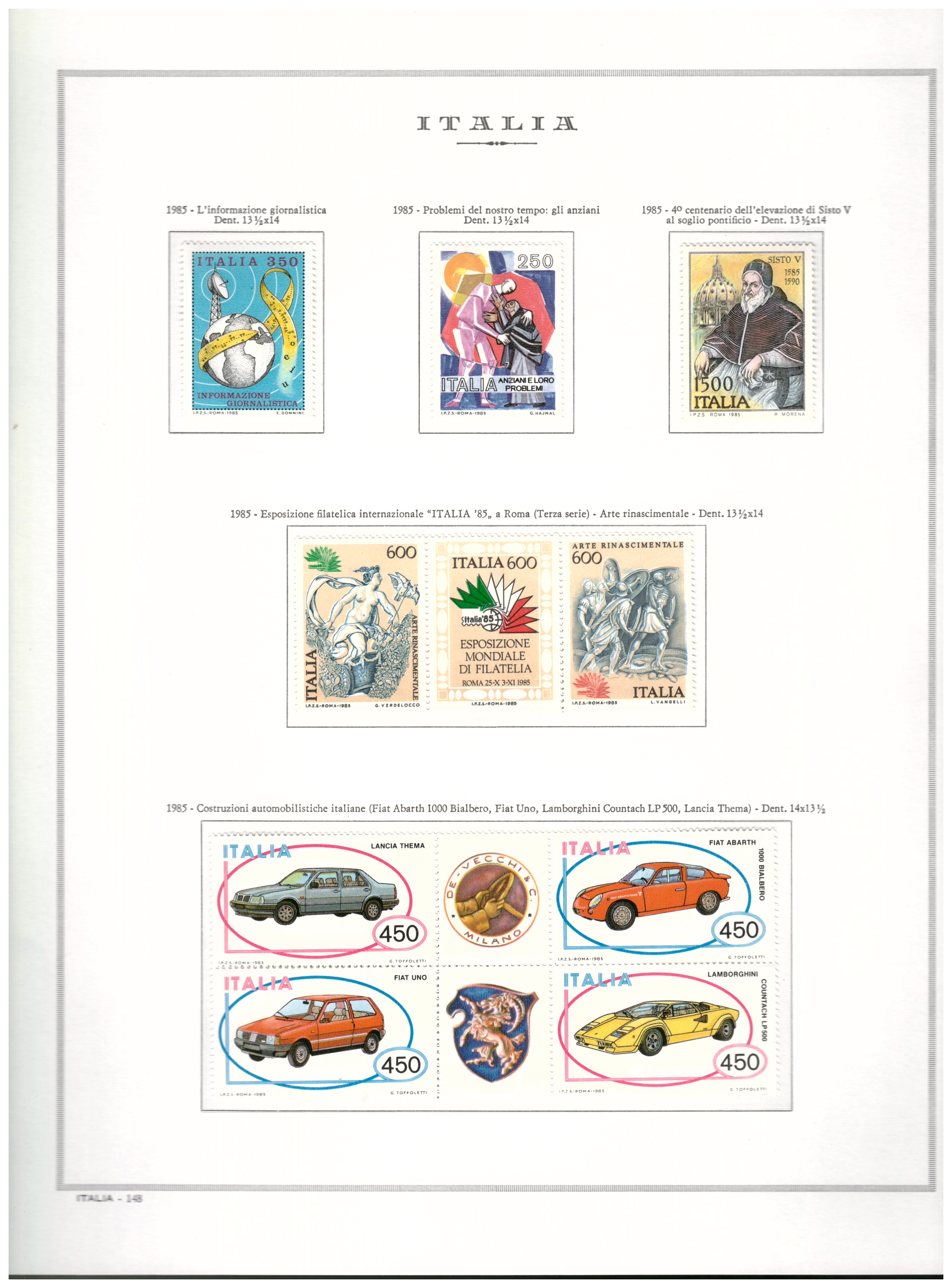Italy 1985 stamps
